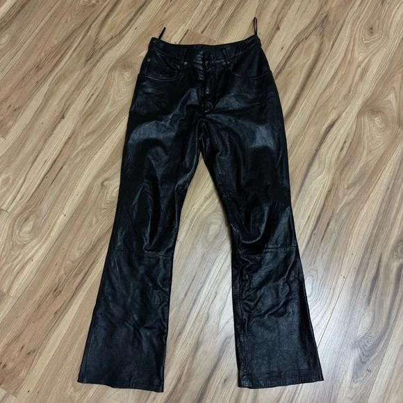 Wilson’s Maxima Pockets Black Buttery Soft Genuine Leather Bootcut Pants Size 10 - Picture 4 of 14